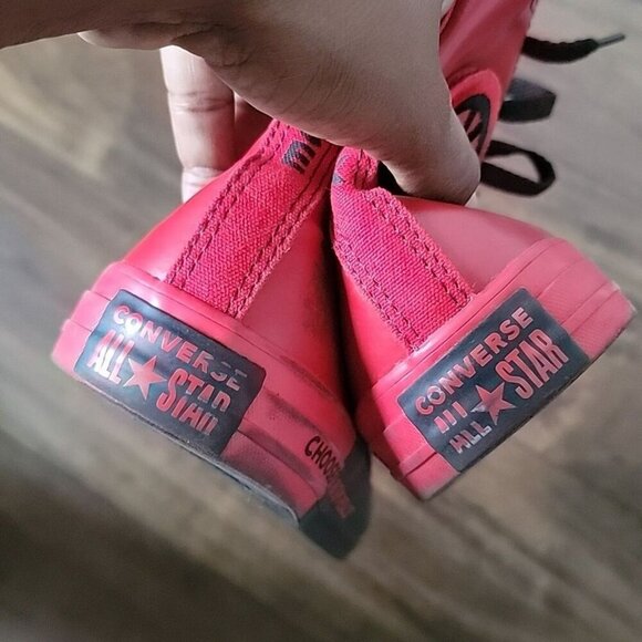 Converse Chuck Taylor All Star High Seek Peace Red and Black Sneakers - Picture 6 of 6